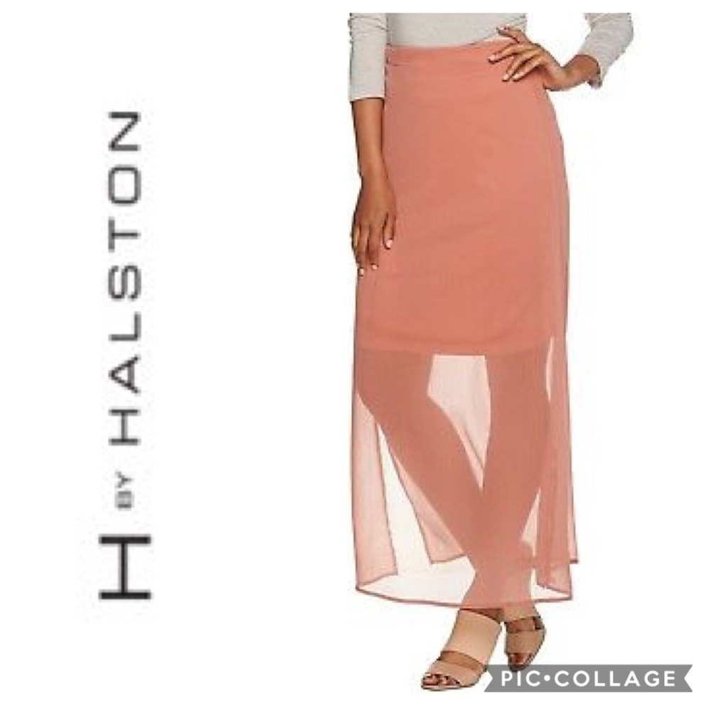 H by Halston Maxi Skirt Medium Dust Clay Tan Brown Women’s